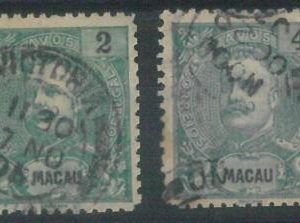 78549 - MACAO  - Postal History - STAMPS: set of 2 stamps with VICTORIA Postmark