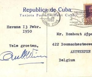 ad6309 - PANAMA Canal Zone - Postal History -  POSTCARD  to BELGIUM 1950