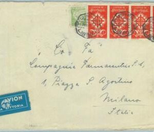 84161 - PORTUGAL - Postal History -  AIRMAIL COVER to ITALY  1940 - Ala Littoria