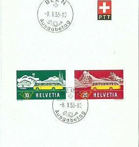 72065 - SWITZERLAND - POSTAL HISTORY - FDC on official post PAPER 1953 Transport