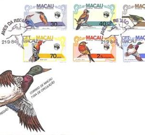 aa6730 - MACAU Macao  - POSTAL HISTORY - FDC Cover BIRDS Wood pecker 1984