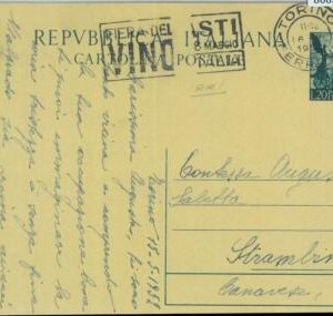 86826 - ITALY - POSTAL HISTORY - Advertising postmark on STATIONERY CARD - WINE