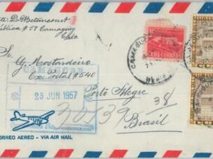 81590 - Havana - POSTAL HISTORY -  REGISTERED COVER  to BRAZIL  1957