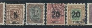 78624 - ICELAND -  STAMP  - MICHEL  #  104 / 109   Fine  USED