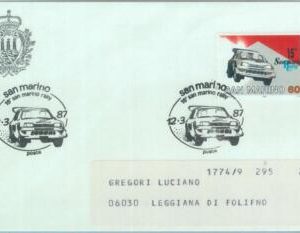 89905 - SAN MARINO - Postal History - SPECIAL POSTMARK 1987 AUTO CAR Rally