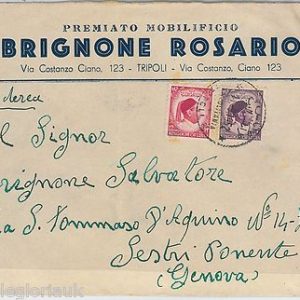LIBYA --  POSTAL HISTORY: AIRMAIL COVER to ITALY 1952