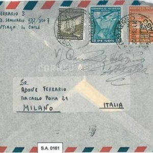 SA0161  - CHILE  - POSTAL HISTORY  -  AIRMAIL COVER to ITALY - 1953