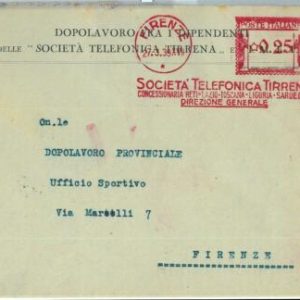 90472 - ITALY - POSTAL HISTORY - RED Mechanical Postmak: COMMUNICATIONS 1939