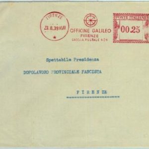90476 - ITALY - POSTAL HISTORY - Red ADVERTISING Postmak: TECHNOLOGY Galileo