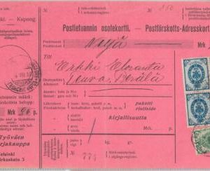66665 - FINLAND - Postal History - PARCEL MAIL Formular CARD 1910