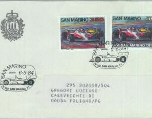 89903 - SAN MARINO - Postal History - SPECIAL POSTMARK 1989 AUTO Formula 1