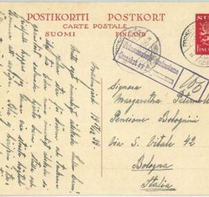 71733 - FINLAND - Postal History -  Postal STATIONERY  to ITALY - 1939