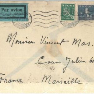 71737 - FINLAND - Postal History -  Airmail COVER to FRANCE  1937