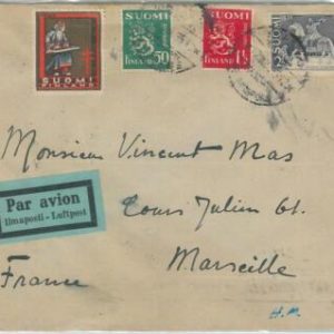 71727 - FINLAND - Postal History -  Airmail COVER to FRANCE  1935