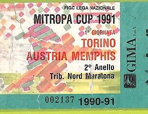 C1555- Vecchio BIGLIETTO PARTITA CALCIO 1990-1991 TORINO