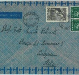 95509 - FINLAND - Postal History -  AIRMAIL COVER  to ITALY 1947 - AGRICOLTURE