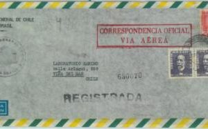 84247 - BRAZIL - POSTAL HISTORY - DIPLOMATIC Airmail COVER to CHILE 1955
