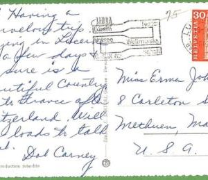 af3750 - SWITZERLAND - POSTAL HISTORY - Postcard - ROWING Canoes - 1962