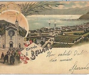 73144  - CARTOLINA d'Epoca - LECCO  provincia :  BELLANO tipo GRUSS AUS  1903