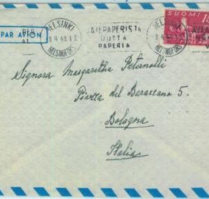 95503 - FINLAND - Postal History - Nice postmark on AIRMAIL COVER  to ITALY 1948