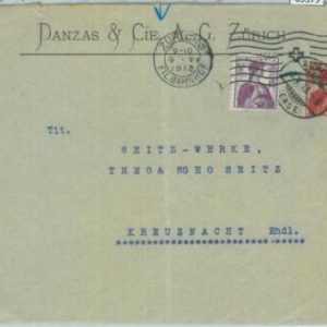 85379 - SWITZERLAND - POSTAL HISTORY - Private STATIONERY COVER  1913