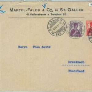 85380 - SWITZERLAND - POSTAL HISTORY - Private STATIONERY COVER  1911  Wine
