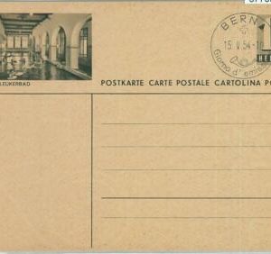 67709 - SWITZERLAND - POSTAL HISTORY - STATIONERY CARD 1954 - THERMAL POOL sport