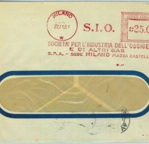 90463 - ITALY - POSTAL HISTORY - Red ADVERTISING Postmak: GAS & OXIGEN 1951
