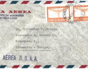 72216 - ARGENTINA - POSTAL HISTORY - ERROR stamps on COVER to DENMARK 1946