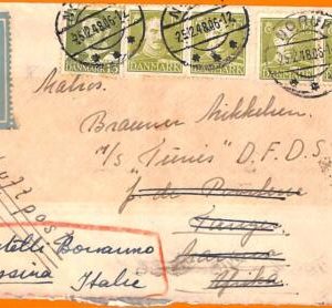 99100 - DENMARK - POSTAL HISTORY - AIRMAIL COVER to MORROCCO Redirected to ITALY