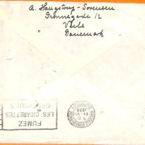 99096 - DENMARK - POSTAL HISTORY - French SMOKING advertising on NICE COVER 1939