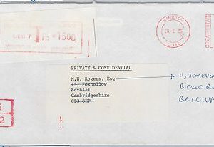 57264 - BELGIUM / GB - POSTAL HISTORY: nice REDIRECTED COVER - TAXED ! 1985   #2