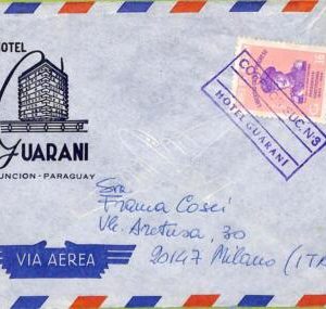 ad6379 - PARAGUAY - Postal History - HOTEL POSTMARK on Cover to  ITALY 1960's