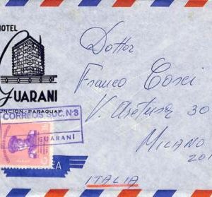 ad6380 - PARAGUAY - Postal History - HOTEL POSTMARK on Cover to  ITALY 1960's