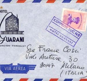 ad6381 - PARAGUAY - Postal History - HOTEL POSTMARK on Cover to  ITALY 1960's