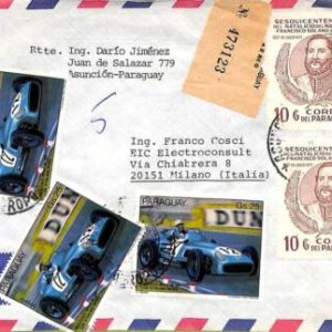 ad6375 - PARAGUAY - Postal History - AIRMAIL  to  ITALY 1978  FORMULA 1 Mercedes