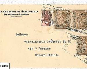 COLOMBIA - POSTAL HISTORY  -   COVER to ITALY - COFFEE Gastronomy