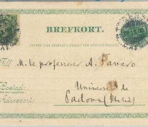 75508 - SWEDEN - POSTAL HISTORY -  STATIONERY CARD to PADOVA Italy 1900