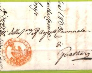 ab3504 - ITALY - Postal History - PREPHILATELIC Cover:  EAGLES birds 1833