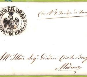 ab3507 - ITALY - Postal History - PREPHILATELIC Cover:  EAGLES birds 1848