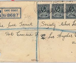 51843 - Gold Coast -  POSTAL HISTORY -  REGISTERED COVER from CAPE COAST to USA