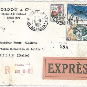 29704   MUSIC : BEETHOVEN -   FRANCE : POSTAL HISTORY: stamp on COVER -  19563