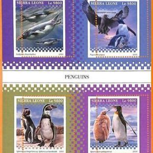A6796 - SIERRA LEONE, Error, 2018, MISSPERF MINIATURBLATT: Pinguine
