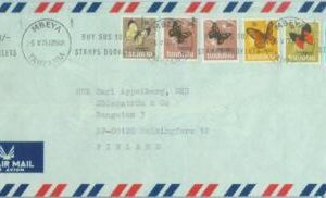 83845 - TANZANIA -   Cover to FINLAND 1975 - BUTTERFLIES