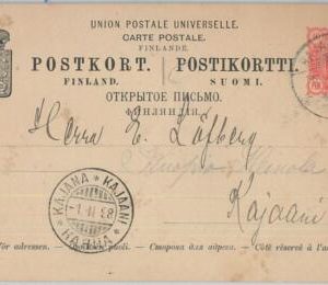 75101 - FINLAND - POSTAL HISTORY -  POSTAL STATIONERY CARD from RAJAMAKI  1898