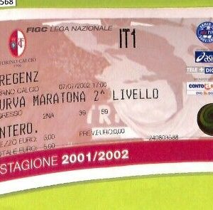 C1568- Vecchio BIGLIETTO PARTITA CALCIO 2001-2002 ROMA VS BREGENZ