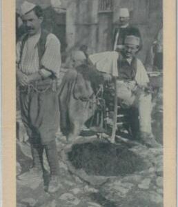 79348 - ALBANIA - VINTAGE Ethnic POSTCARD  -  TOBACCO SELER
