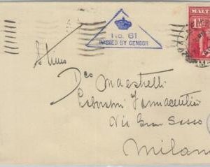 77321  - MALTA  -  POSTAL HISTORY - Censored COVER to ITALY  1940