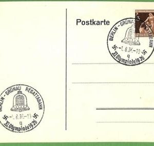 af3722 - GERMANY - POSTAL HISTORY - Postmark - ROWING Canoes OLYMPIC GAMES  1936