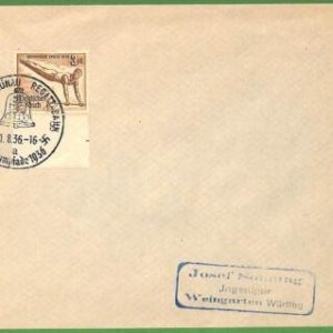 af3717 - GERMANY - POSTAL HISTORY - Postmark - ROWING Canoes OLYMPIC GAMES  1936